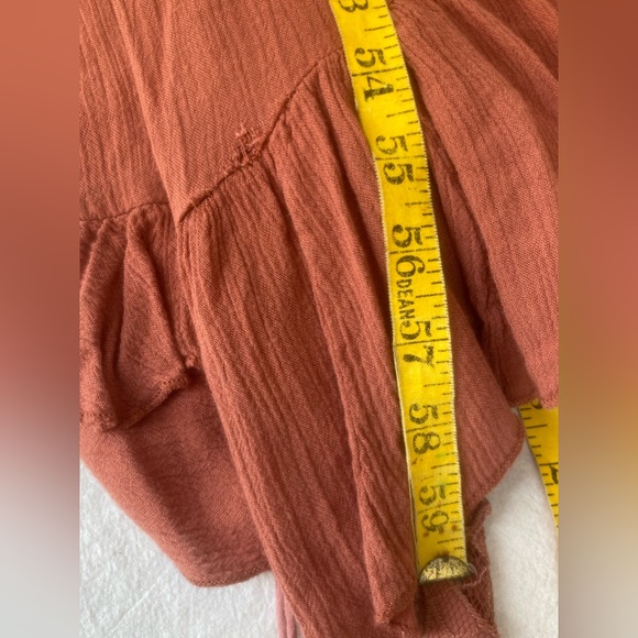 free people one adella salmon lace rayon tiered ruffled gauze maxi sz m - Picture 12 of 12